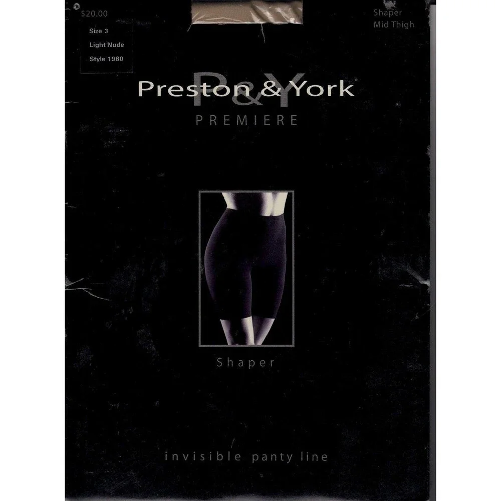PRESTON & YORK Premiere Shaper Mid Thigh Light Nude Size 3 Style 1980 NOS
